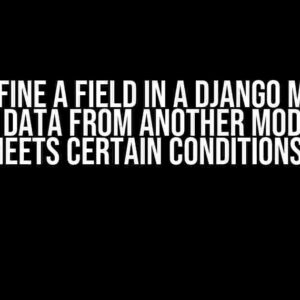 Can I Define a Field in a Django Model to Return Data from Another Model that Meets Certain Conditions?