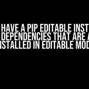 How to Have a Pip Editable Install Not Install Dependencies That Are Already Installed in Editable Mode